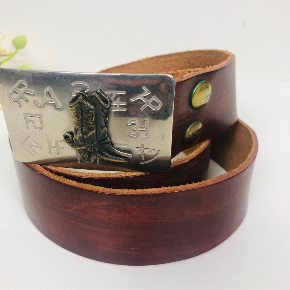 Chambers Belt Co. Belt With Unique Buckle